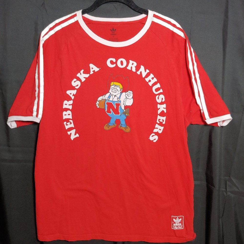 adidas Red Nebraska Cornhuskers Short Sleeve Tee